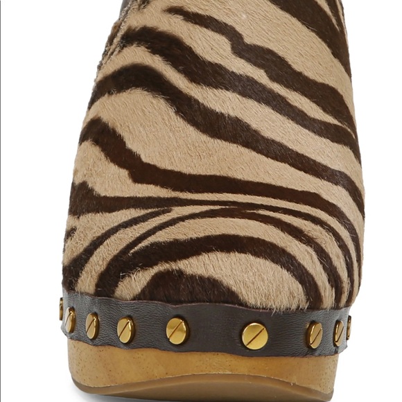 Veronica Beard Grita Clogs calf hair tiger print size 7.5 - Picture 3 of 6